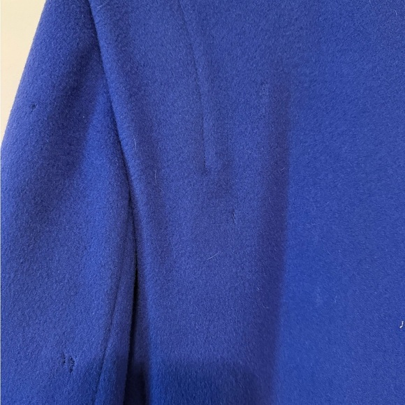 John Weitz Vintage Vibes 60s Inspired Sapphire Blue Wool Women's Pea Coat - Picture 14 of 16